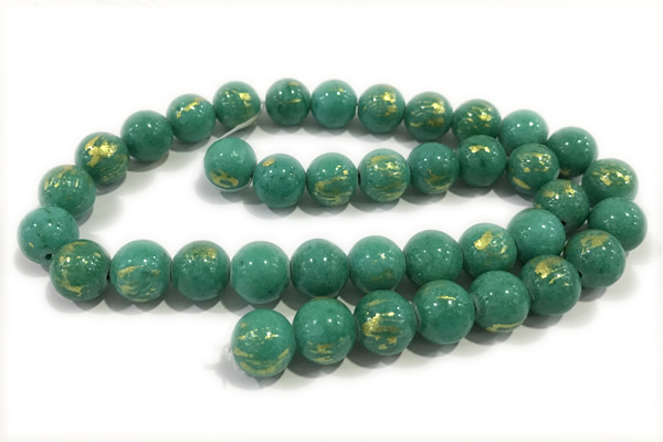 JADE591 15 inches 8mm round golden jade gemstone beads