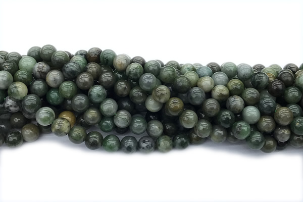 JADE690 15 inches 8mm round green jade gemstone beads
