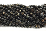 KUNZ09 15 inches 8mm round Peru dye black lepidolite beads