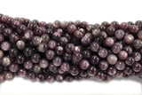 KUNZ18 15 inches 8mm~9mm round natural Brazilian lepidolite beads