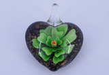 LP19 18*32*39mm heart inner flower lampwork glass pendants