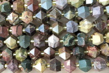 MIXE118 15 inches 10mm faceted picasso jasper gemstone beads
