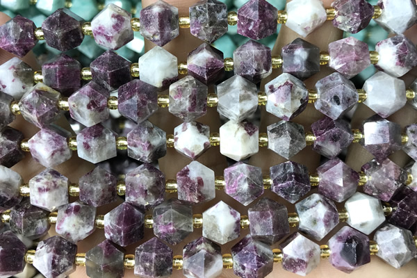 MIXE76 15 inches 10mm faceted tourmaline gemstone beads