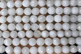 MOON27 15 inches 10mm faceted round natural white moonstone beads