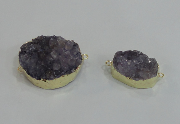 NGC1010 18*25mm – 25*35mm freeform druzy agate connectors