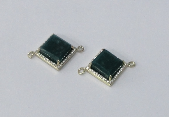 NGC1033 12*12mm diamond agate gemstone connectors wholesale