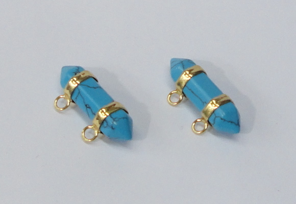 NGC1038 7*30mm – 8*32mm sticks turquoise gemstone connectors