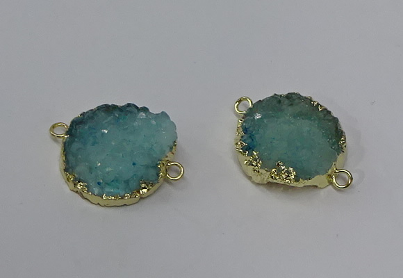 NGC1061 20*22mm freeform druzy agate connectors wholesale