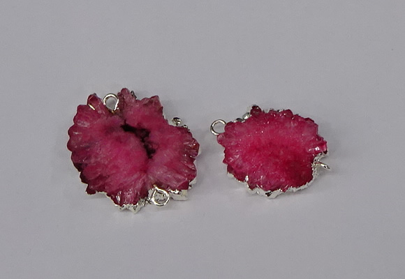 NGC1078 15*20mm - 30*35mm freeform druzy agate connectors wholesale
