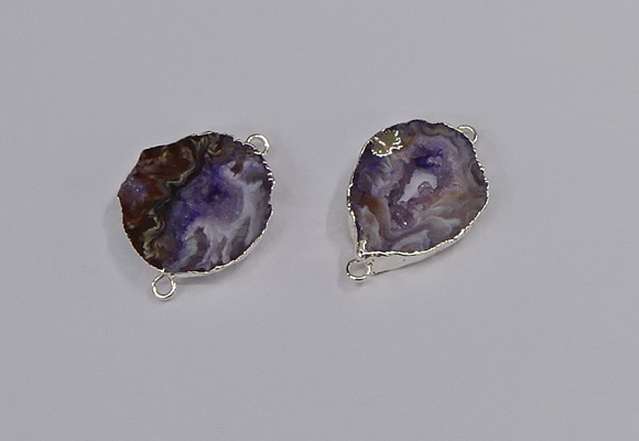 NGC1087 18*25mm - 25*35mm freeform druzy agate gemstone connectors