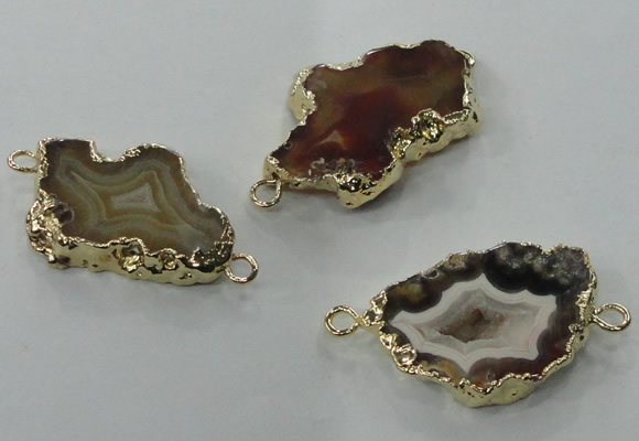 NGC111 20*30mm - 35*40mm freeform druzy agate connectors wholesale