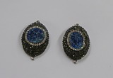 NGC1110 25*35mm oval druzy agate connectors wholesale
