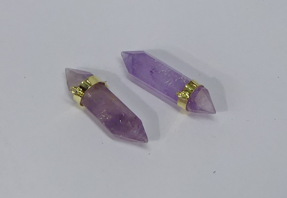NGC1128 8*40mm - 10*35mm sticks amethyst connectors wholesale
