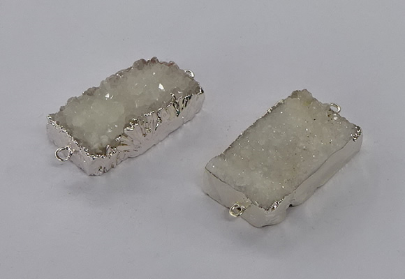 NGC1180 20*30mm - 22*35mm rectangle druzy agate connectors