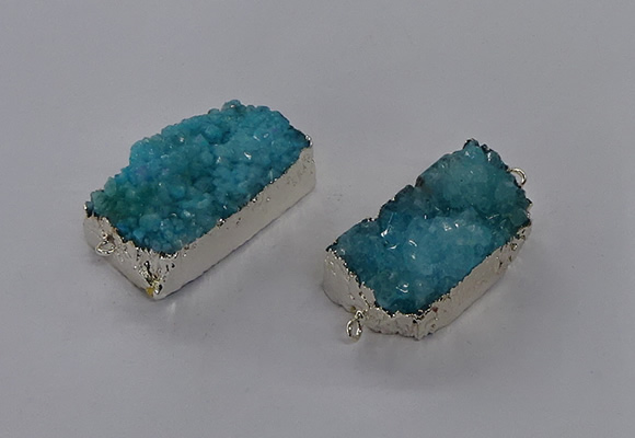 NGC1184 20*30mm - 22*35mm rectangle druzy agate connectors