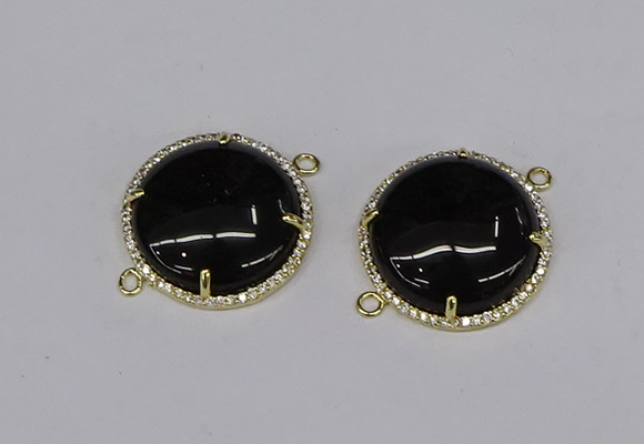 NGC1219 30mm flat round agate gemstone connectors wholesale
