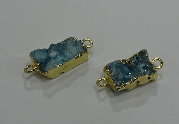 NGC1225 10*14mm - 12*16mm rectangle druzy agate gemstone connectors