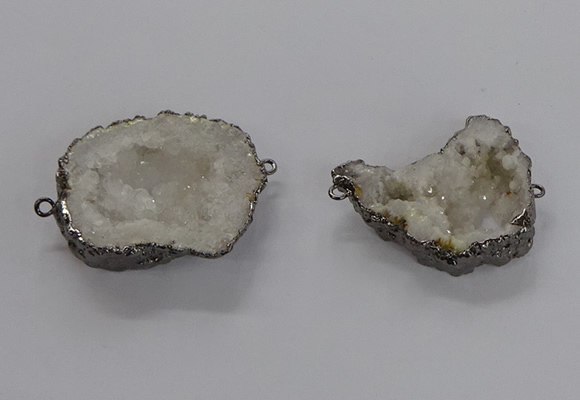 NGC1250 30*40mm - 40*45mm freefrom druzy agate connectors wholesale