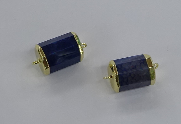 NGC1266 15*20mm faceted tube agate gemstone connectors wholesale