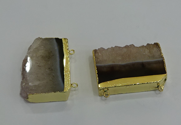 NGC1270 25*40mm - 30*42mm freeform druzy agate connectors