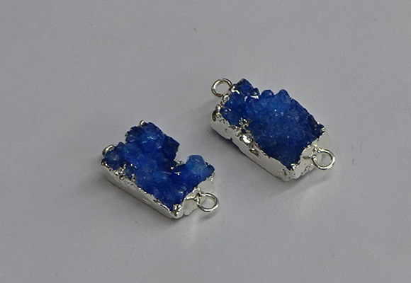 NGC1316 10*14mm - 12*16mm rectangle druzy agate connectors
