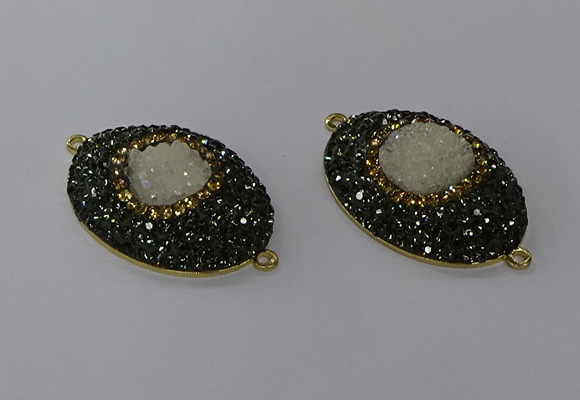NGC1334 25*35mm oval druzy agate gemstone connectors