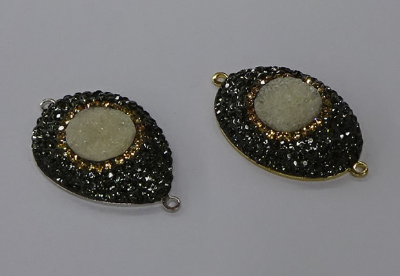 NGC1336 25*35mm oval & teardrop druzy agate gemstone connectors