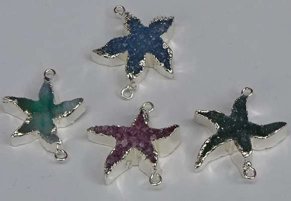 NGC1353 18*20mm - 20*22mm star druzy agate connectors