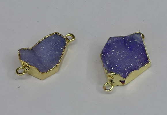 NGC1359 12*16mm - 18*25mm freeform druzy agate connectors