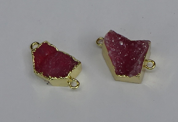NGC1360 12*16mm - 18*25mm freeform druzy agate connectors