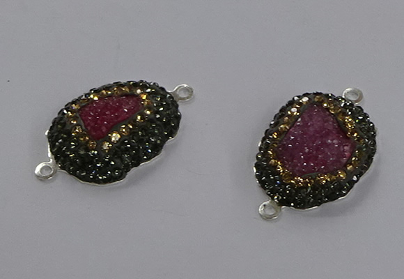 NGC1377 18*25mm freeform druzy agate gemstone connectors
