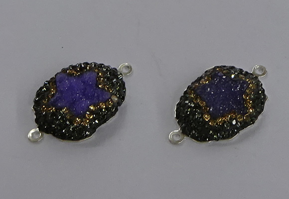 NGC1386 18*25mm freeform druzy agate connectors wholesale