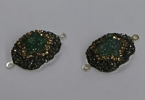 NGC1389 18*25mm freeform druzy agate connectors wholesale