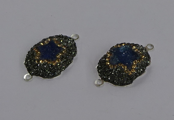 NGC1390 18*25mm freeform druzy agate connectors wholesale