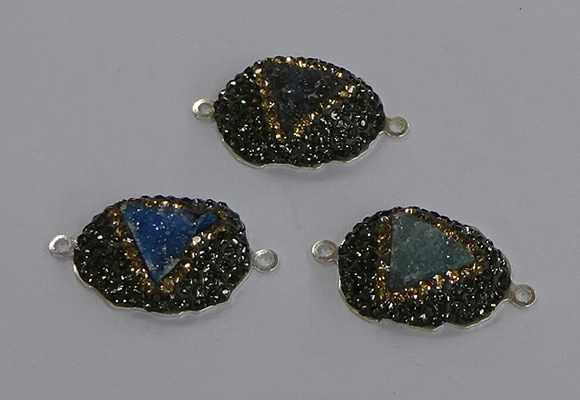 NGC1398 18*25mm freeform druzy agate connectors wholesale
