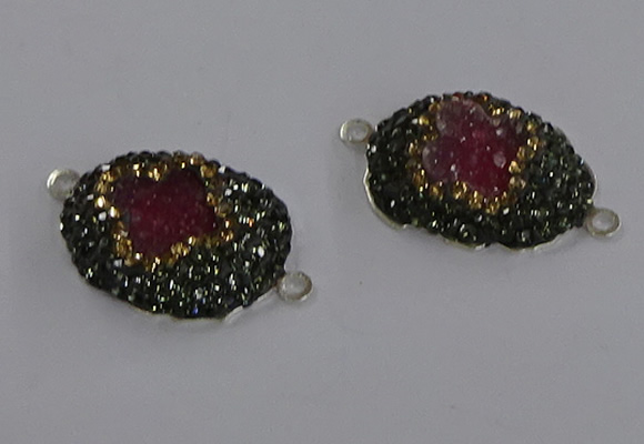 NGC1406 18*25mm freeform druzy agate connectors wholesale