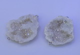 NGC1470 28*35mm - 40*45mm freeform plated druzy agate connectors