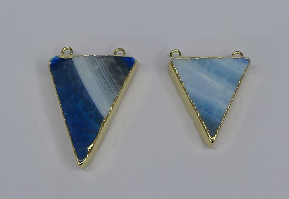 NGC1484 25*30mm - 28*35mm triangle agate gemstone connectors