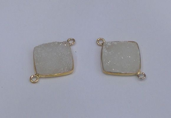 NGC1535 18*18mm diamond druzy quartz gemstone connectors wholesale