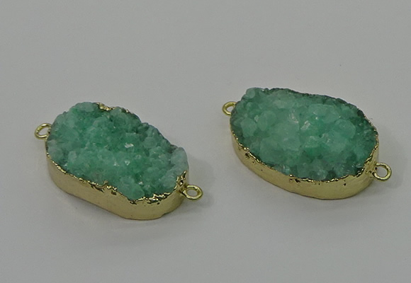 NGC1578 18*25mm - 18*28mm oval druzy quartz connectors wholesale