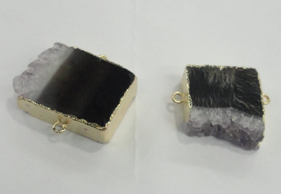 NGC165 20*25mm - 25*35mm freeform druzy amethyst connectors