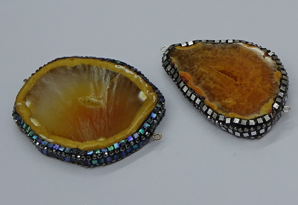 NGC1742 40*55mm - 50*65mm freeform agate gemstone connectors