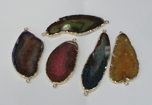 NGC175 25*50mm - 30*60mm freeform plated druzy agate connectors