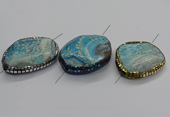 NGC1758 45*55mm - 45*60mm freeform agate connectors