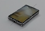 NGC1775 35*55mm - 40*60mm rectangle agate connectors wholesale