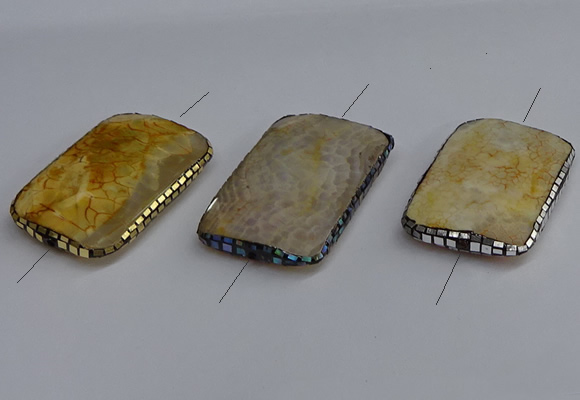 NGC1883 30*40mm - 30*45mm rectangle agate gemstone connectors