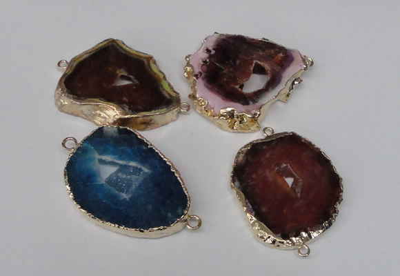 NGC192 30*40mm - 35*45mm freeform druzy agate connectors