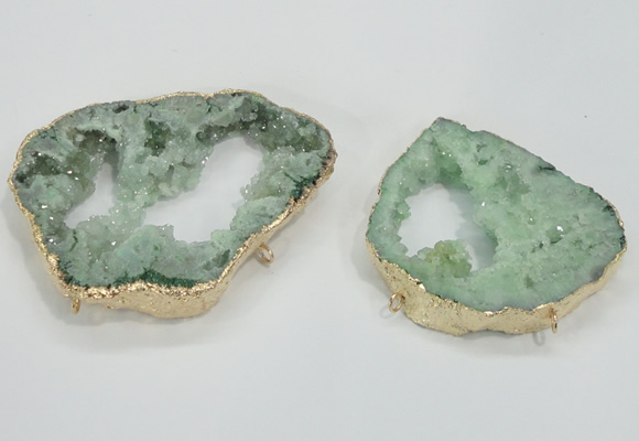 NGC204 50*60mm - 55*75mm freeform druzy agate connectors