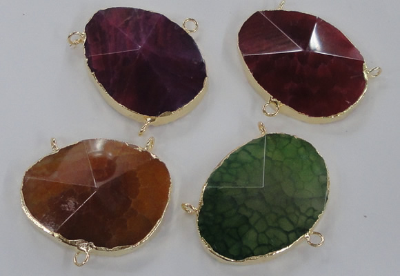 NGC215 30*40mm - 35*45mm freeform agate gemstone connectors