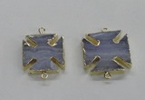 NGC274 22*22mm - 24*24mm blue lace agate gemstone connectors